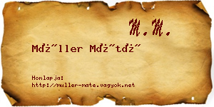 Müller Máté névjegykártya