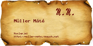Müller Máté névjegykártya